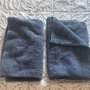 2 Slate Blue Cotton Bath Rugs